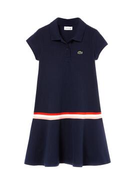 Vestido Lacoste 3Stripes Azul Niña
