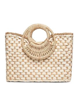 Bolso Pieces Tessa Straw Beige Para Mujer