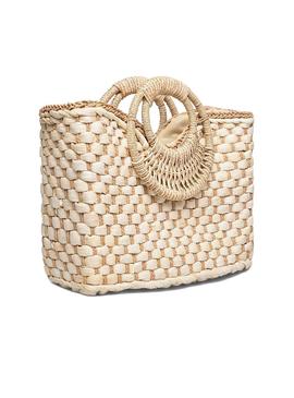 Bolso Pieces Tessa Straw Beige Para Mujer