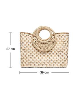 Bolso Pieces Tessa Straw Beige Para Mujer