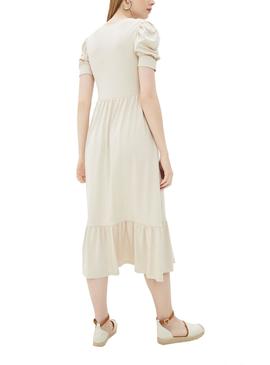 Vestido Only May Life Puff Beige Para Mujer