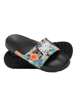 Chanclas Superdry Volley Pool Negro Para Hombre