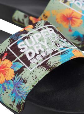 Chanclas Superdry Volley Pool Negro Para Hombre