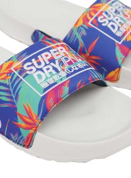 Chanclas Superdry Volley Pool Blanco Para Hombre