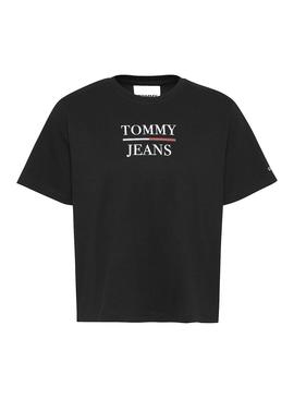 Camiseta Tommy Jeans Boxy Crop Negro Para Mujer