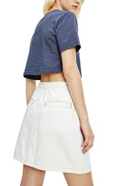 Camiseta Tommy Jeans Super Crop Flag Azul Mujer