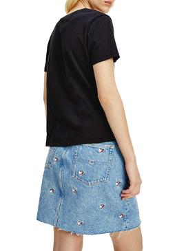 Camiseta Tommy Jeans Homespun Heart Negro Mujer