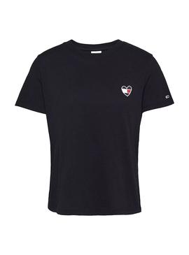 Camiseta Tommy Jeans Homespun Heart Negro Mujer