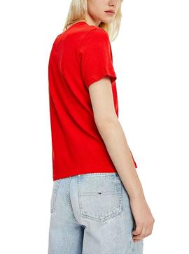Camiseta Tommy Jeans Homespun Rojo Para Mujer