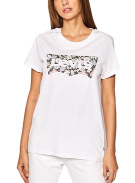 Camiseta Levis Vanessa Floral Blanco Para Mujer