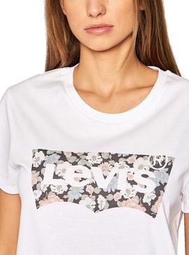 Camiseta Levis Vanessa Floral Blanco Para Mujer