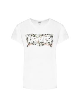 Camiseta Levis Vanessa Floral Blanco Para Mujer
