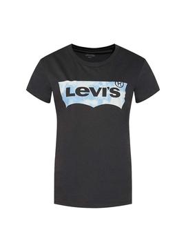 Camiseta Levis Blown Up Tie Negro Para Mujer