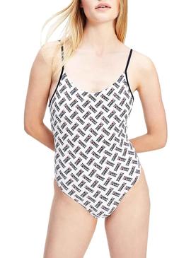 Bañador Tommy Jeans Cheeky One-Piece Blanco Mujer