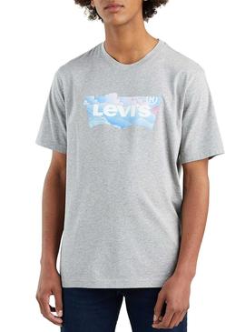 Camiseta Levis Badwing Cloud Gris Para Hombre