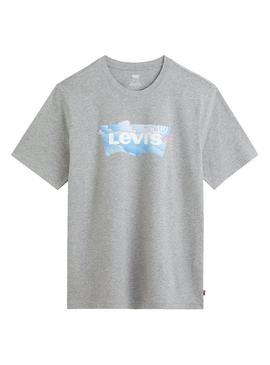 Camiseta Levis Badwing Cloud Gris Para Hombre