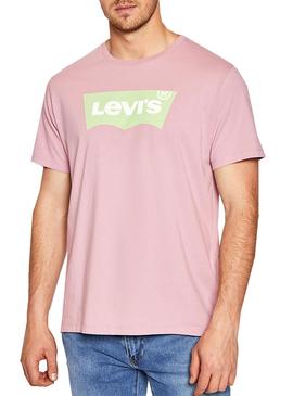 Camiseta Levis Housemark Graphic Rosa Para Hombre