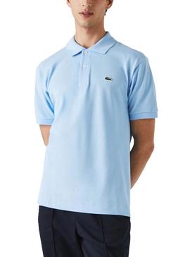 Polo Lacoste Col Bord Cotes Azul Para Hombre