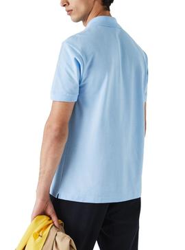 Polo Lacoste Col Bord Cotes Azul Para Hombre