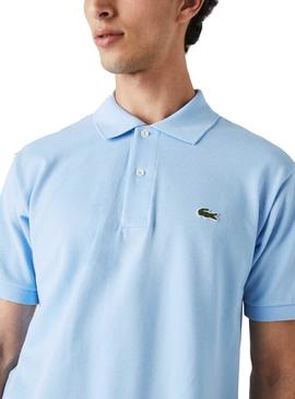 Polo Lacoste Col Bord Cotes Azul Para Hombre