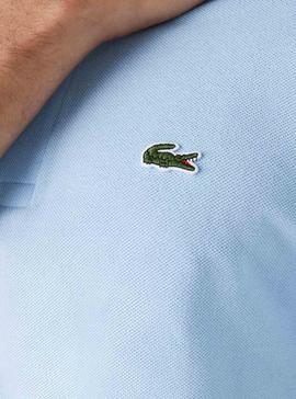 Polo Lacoste Col Bord Cotes Azul Para Hombre