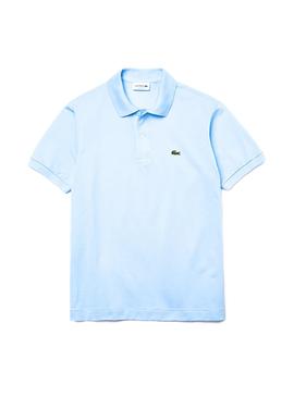 Polo Lacoste Col Bord Cotes Azul Para Hombre