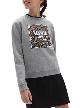 Sudadera Vans Print Box Gris Para Niña