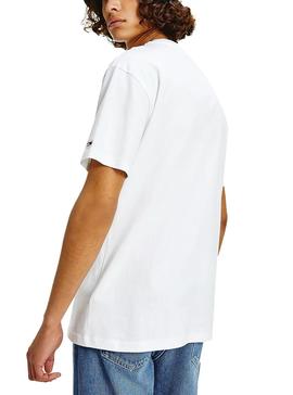 Camiseta Tommy Jeans Linear Written Blanco Hombre