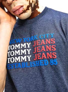 Camiseta Tommy Jeans Flag Azul Para Hombre