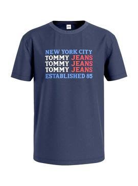 Camiseta Tommy Jeans Flag Azul Para Hombre