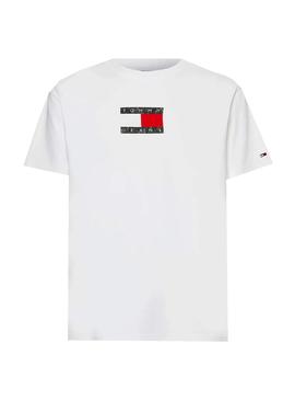 Camiseta Tommy Jeans Camo Flag Blanco Para Hombre
