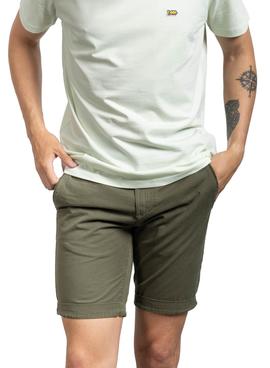 Bermuda Klout Chino Washed Verde Khaki para Hombre