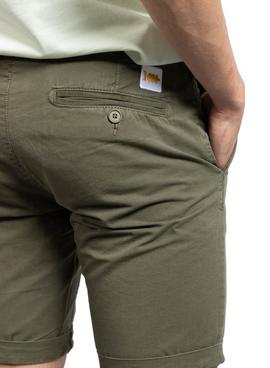 Bermuda Klout Chino Washed Verde Khaki para Hombre