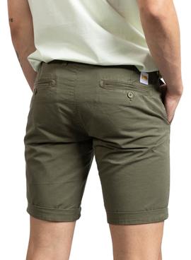 Bermuda Klout Chino Washed Verde Khaki para Hombre