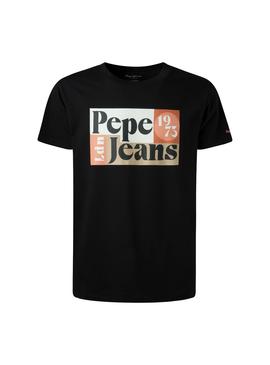 Camiseta Pepe Jeans Wells Negro Para Hombre