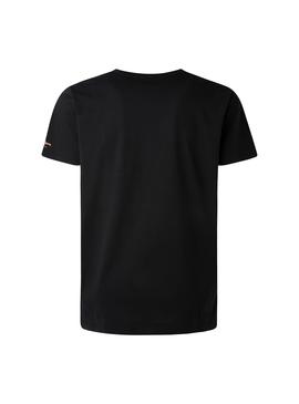 Camiseta Pepe Jeans Wells Negro Para Hombre