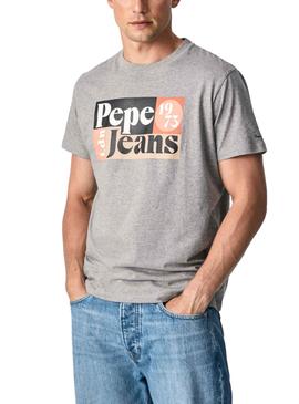 Camiseta Pepe Jeans Wells Gris Para Hombre