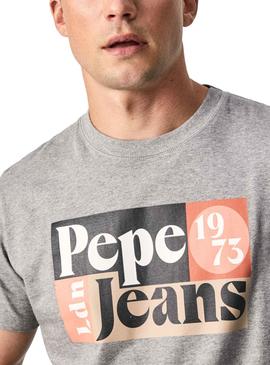 Camiseta Pepe Jeans Wells Gris Para Hombre