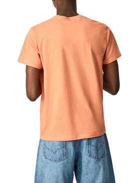 Camiseta Pepe Jeans Eggo Naranja Para Hombre