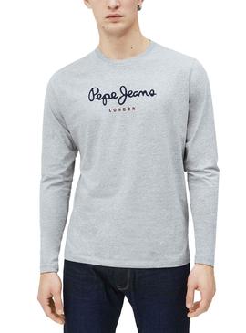 Camiseta Pepe Jeans Eggo Long Gris Para Hombre