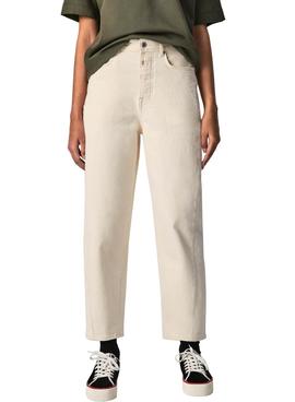 Pantalón Pepe Jeans Addison Beige Para Mujer