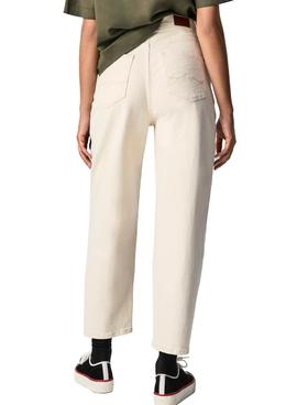 Pantalón Pepe Jeans Addison Beige Para Mujer