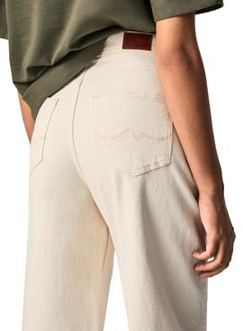 Pantalón Pepe Jeans Addison Beige Para Mujer