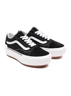 Zapatillas Vans Old Skool Stacked Negro Para Mujer