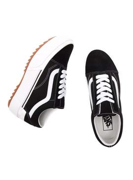 Zapatillas Vans Old Skool Stacked Negro Para Mujer