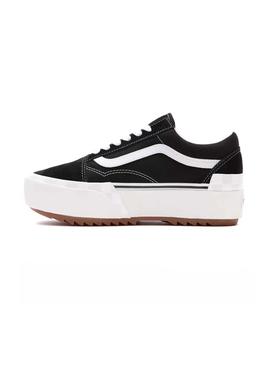 Zapatillas Vans Old Skool Stacked Negro Para Mujer