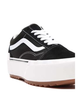 Zapatillas Vans Old Skool Stacked Negro Para Mujer