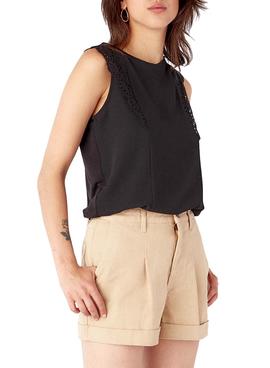 Blusa Naf Naf Crochet Negro Para Mujer