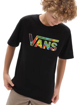 Camiseta Vans Classic Logo Fill Negro Para Niño