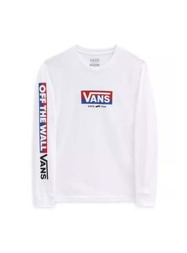 Camiseta Vans Easy Logo Blanco Para Niño